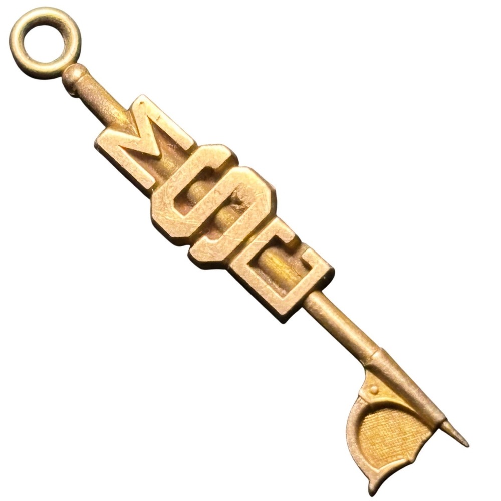 Antique 1937 MSC Key Charm HJ Co 1/10 10K Gold Filled ARC 37 Pendant 38mm